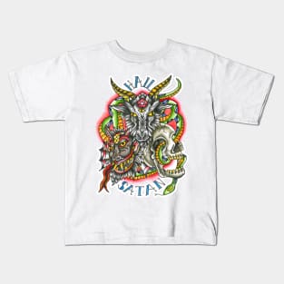 hail satan tattoo art Kids T-Shirt